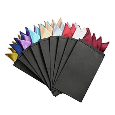 [Echaprey] Echaprey 9 Pcs Men's PreFolded Pocket Squares On Card Masculine Polyester Suit Handkerchief