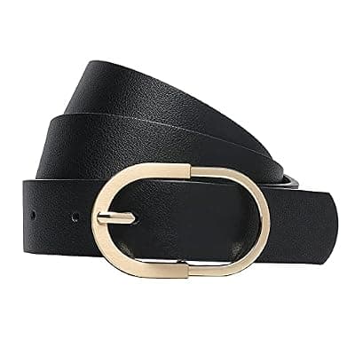 [Tanpie] Tanpie Womens Leather Waist Belts for Jeans Pants with Gold Buckle