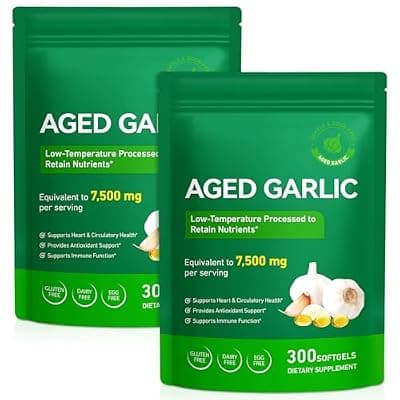 [UXENPHXF] UXENPHXF Aged Garlic Extract Capsules, Immune & Antioxidant Support Garlic Soft Capsules, Supports Heart & Circulatory Health, Take it Directly and Swallow it Whole, 2Pack