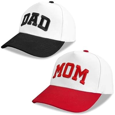 [ZVUZVO] ZVUZVO Embroidered Mom and Dad Hats for Women Men, Adjustable Parents Gifts for Couples