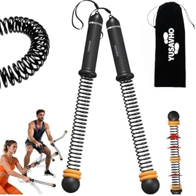 [YUSAVHO] Adjustable Ropeless Battle Ropes for Home Gym for Men & Women, Quiet Air Resistance Heavy Duty Cordless Battle Rope,Exercise Ropes with Variable Resistance, Strength & Low-Impact Cardio for HIIT