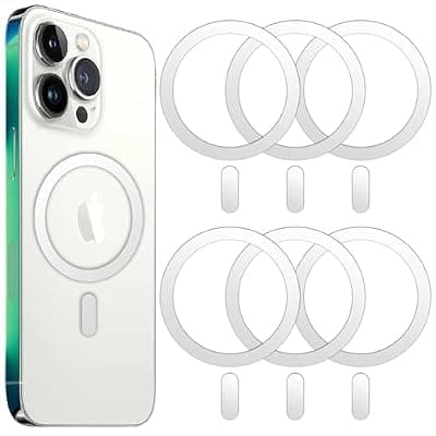 [Python Trend One] Python Trend One Metal Ring Compatible with MagSafe Sticker Designed for iPhone 12~17, Circle Magnetic Magnet Adapter Rings for Phone Case (Silver)