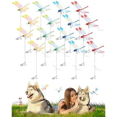 [iulrtba] Dragonfly Clips To Keep Bugs Away - 16 PCS Fake Plastic Dragon Fly Clips with Reinforced Wings, 3D Realistic Artificial Dragonfly Hat Clip for Yard Patio Garden Stakes Indoor Outdoor Decor, 4 Colors