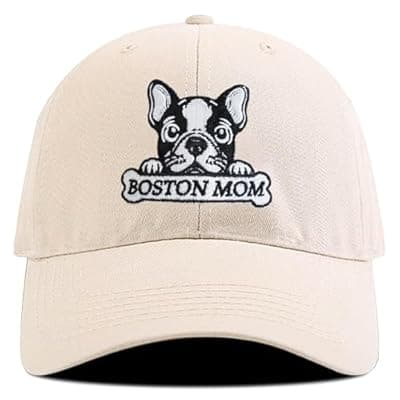 [ZVUZVO] ZVUZVO Embroidered Boston Terrier Hats for Women Men, Adjustable Boston Mom Baseball Cap for Valentines Christmas, Dog Gifts for Dog Lovers