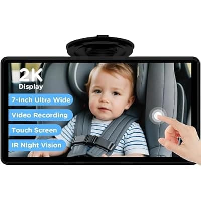 [ZGZUXO] 7" Touchscreen Baby Car Mirror, Baby Car Camera HD 1440P, View Infant in Rear Facing Seat with 150°Wide Angle, Night Vision