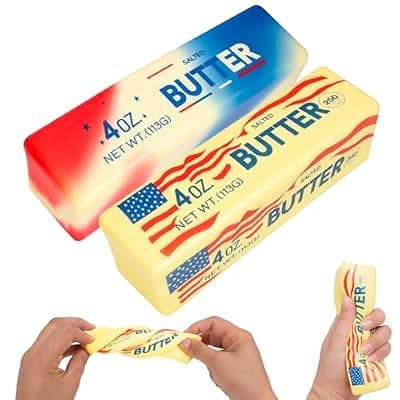 [Joeysisi] Butter Squishy Toy 2 Pack, 250th Anniversary Slow Stress Relief Fidget Toy Stick for Office Desk Study, Joeysisi Soft Squishy Stick Squeeze for Holiday Decor