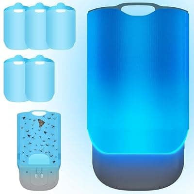[LUOJIBIE] LUOJIBIE Plug in Fruit Fly Traps for Indoors, 1 Device with 5 Refills | Plug-in Electric Bug Catcher, Safe Use Gnat Trap for House Kitchen, UV Light Attracts Mosquito Aedes Flies and Moths