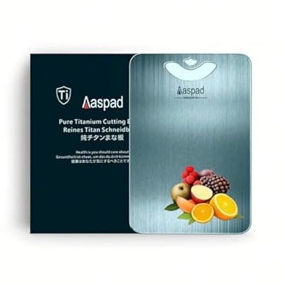 [Aaspad] Aaspad Pure Titanium Cutting Board Non-Toxic for Kitchen Washable Portable Lightweight Metal Chopping Board Dishwasher Safty Suit for Home Cooking and Outside Camping