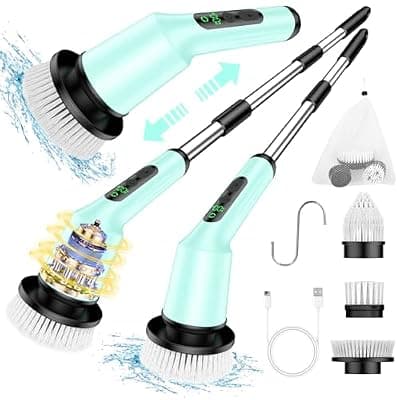 [CTMAST] Electric Spin Scrubber, Shower Scrubber Cordless Scrub Brush, Green