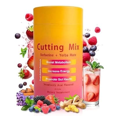 [BOYAO] BOYAO Cutting Drink Mix | Metabolism & Daily Energy Support Supplement with 5-HTP, Yerba Mate & Berberine, Strawberry Acai Flavor, 30 Single-Serve Sticks