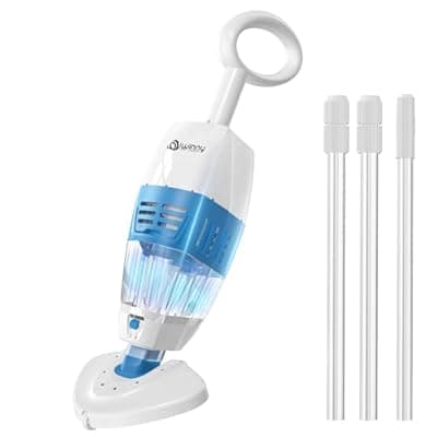 (2025 Upgrade) Cordless Pool Vacuum with 1548GPH Suction, 1Hour Runtime, Telescopic Pole & 2-in-1 Cleaning Head, 250μm Filter-Ideal for Above Ground Pools, Hot Tubs, Spas, Ponds (Drak Blue)