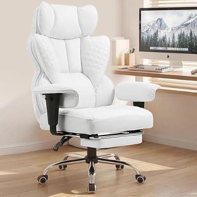 [COMHOMA] COMHOMA Big and Tall Office Chair Heavy Duty Gaming Chair with Deluxe Embossing Leather High Back Wider Ergonomic Computer Chair with Foot Rest 150°Reclining Pocket Spring Lumbar Support