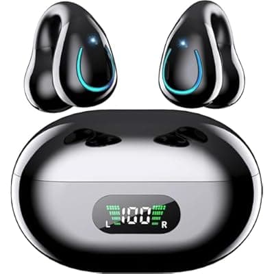 [Paekole] Paekole Clip On Headphones, Super Comfort Open Ear Bluetooth Earbuds for All Day Wear, Lightweight Bone Conduction Wireless Earbuds with Charging Case for Running