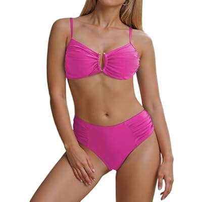 [Figninget] Figninget 2 Piece Bikini Set U-Wire Cutout Popular Swimsuit 2026 Summer Beach Swim Bathing Suits