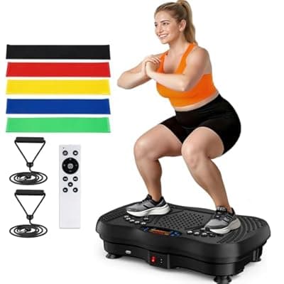 [GLYLF] GLYLF Vibration Plate Exercise Machine, 130 Levels Full Body Workout Vibrating Plate for Lymphatic Drainage Weight Loss, 450 Lbs Capacity Shake Platform with Resistance Bands Bluetooth for Women Men