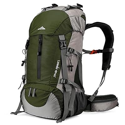 [Loowoko] Loowoko 50L Hiking Backpack, Waterproof Camping Essentials Bag with Rain Cover, 45+5 Liter Lightweight Backpacking Back Pack