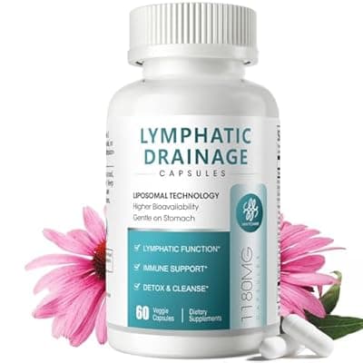 [iMATCHME] iMATCHME Lymphatic Drainage Supplements for Lymph System Support, Detox & Cleanse, Liver Health,Fluid Balance, Immune Support, Natural Herbal Blends with Echinacea, Liposomal Glutathione, 60 Capsules