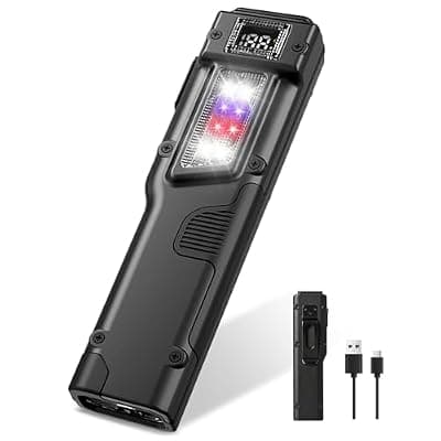 [ErayLife] ErayLife Rechargeable EDC Flashlight with Clip, Portable Pocket Light with UV & Red Light, SOS & Strobe Modes, USB-C Slim Mini Flat Flashlight for Inspection, Working, Emergency & Everyday Carry