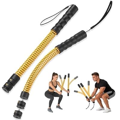 [PinaiIon] Heavy Duty Ropeless Battle Ropes 4.0, Portable Steel Core Exercise Ropes for Home Gym & Outdoor, Anti-Slip Ergonomic Handles for Strength Training, HIIT & Full Body Workout | Ideal for Men & Women