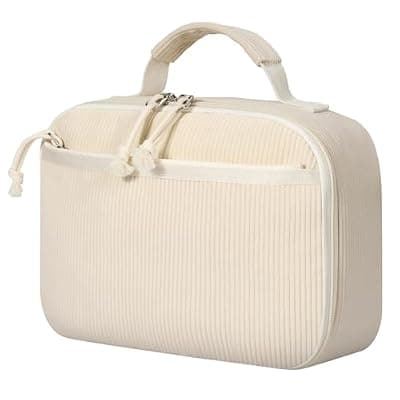 [Neverwhy] Neverwhy Lunch Box for Women Cute Corduroy Insulated Lunch Bag for Kids Stylish Reusable Lunchbox Large Capacity Snack Bag Cooler for Work, School, Travel, Picnic, Beige