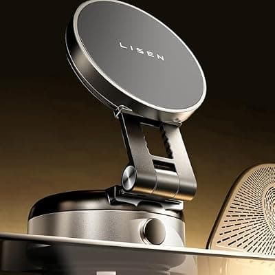 [LISEN] LISEN for iPhone 17 Portable Electric Vacuum Suction Phone Holder for Car MagSafe, Magnetic Phone Holder for Car Suction Cup Phone Mount Foldable for iPhone 17 Pro Max Air /16/15/14/13/12 Kits