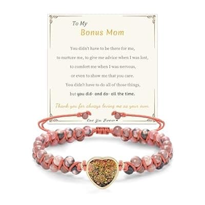 Sistble Gifts for Daughter Granddaughter Valentines Day Gifts for Her To My Mom Grandma Wife Girlfriend Sister Jasper Heart Bracelets Birthday Anniversary Christmas Stocking Stuffers Jewelry for Women