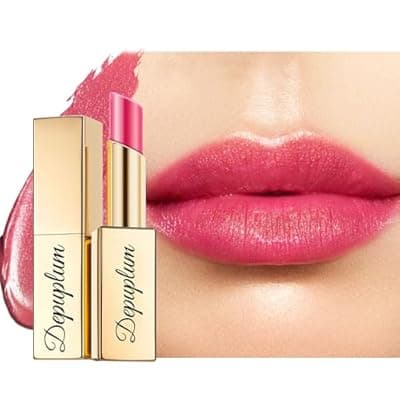 [Depuplum] Depuplum Red Pink Shimmer Lipstick for Women Moisture Tinted Lip Balm Nourish Lip Gloss Cruelty Free Glitter Lip Stick (ZG116 Craystal -Raspberry)