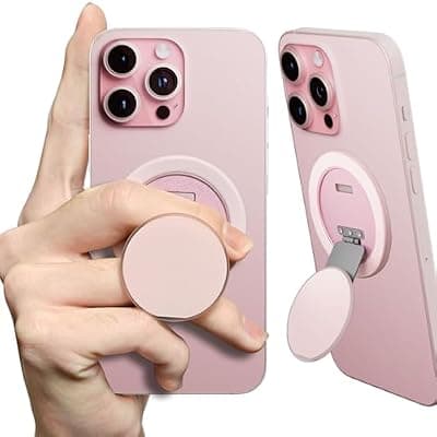 [SEMBO] YIUS Ultra-Thin for MagSafe Phone Grip, Multi-Angle Cell Phone Ring Holder Stand with Flexible 360° Rotation Metal Hinge, Magnetic Finger Grip Kickstand for iPhone 16/15/14/13/12