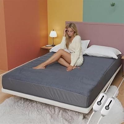 [RALYSUN] RALYSUN Electric Mattress Pad King Size 78"x80" for Home Use, Premium Brushed Fabric, 4 Heat Settings & 10 Hours Auto Off, Overheat Protection, Elastic Deep Pocket, Machine Washable, Gray