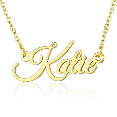 [Ritach] Ritach Custom Name Necklace - Personalized Stainless Steel Name Necklace Dainty Gold Name Plate Necklaces for Women Girls Personalized Gifts Birthday Gifts