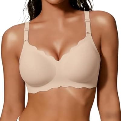 COCOMARTS Jelly Bras for Women No Underwire Scalloped Push Up Wireless Bralettes Seamless Soft Comfort Everyday Tshirt Bra