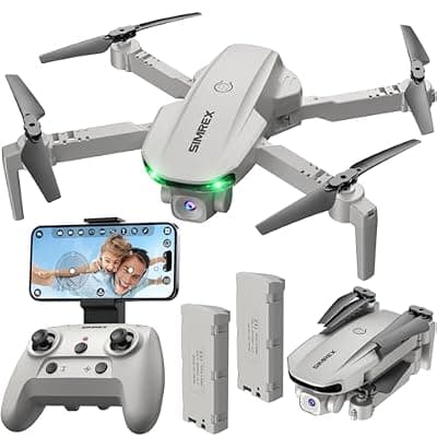 [SIMREX] SIMREX Drone With Camera for Kids Beginner & Adults – Foldable RC Quadcopter with Altitude Hold, Optical Flow Positioning , Indoor Mini Drone with One Key Start, Headless Mode, 3D Flip, Gift for Boys 
