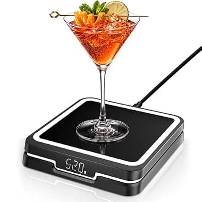 [KAVAZ] KAVAZ Smart Cocktail Coaster – App Guided Cocktail Maker with LED Pour Guidance, Drink Mixing Assistant for Home Bar, 3000+ Recipes, Cool Gifts for Men, Dad, Husband & Cocktail Lovers(Black)