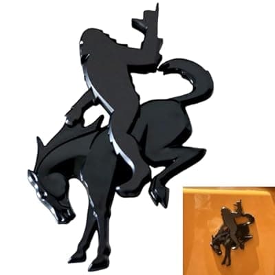 [AKLOPE] Add-A-Squatch to Your Bronco, 3x4 inch Emblem Overlay, Black and Bronze Design, 3M Adhesive Decal for 2021-2025 Models (Black, Loose & Horse Emblem Set)