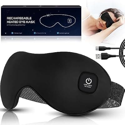 [Mutilplx] Heated Eye Mask, Mutilplx Cordless Heated Eye Masks for Dry Eyes, Washable Warm Eye Compress Eye Heating Pad for Eye Relief Stye Treatment Improved Sleep Travel (Black)