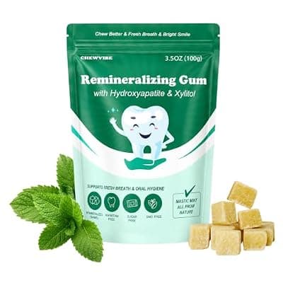[TemphytBong] Remineralizing Chewing Gum with Hydroxyapatite & Xylitol – Sugar Free Oral Care Gum for Fresh Breath & Enamel Support – 100g
