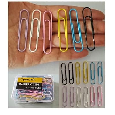 [Upquzzfy] 50 PCS Large Paper Clips 2 Inch – Colorful Coated Metal Paperclips, 6 Assorted Colors, Strong Grip for Office School Home, with Clear PP Box