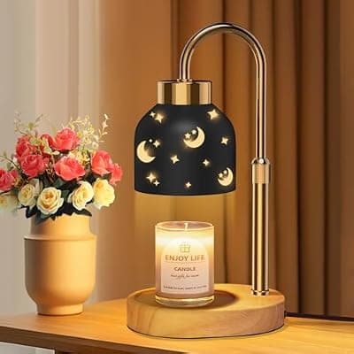 [seenlast] seenlast Candle Warmer Lamp with 2 Bulbs, with Dimmer Adjustable Height,Mothers Day Gifts,Vintage Home Decor,2/4/8H Timer