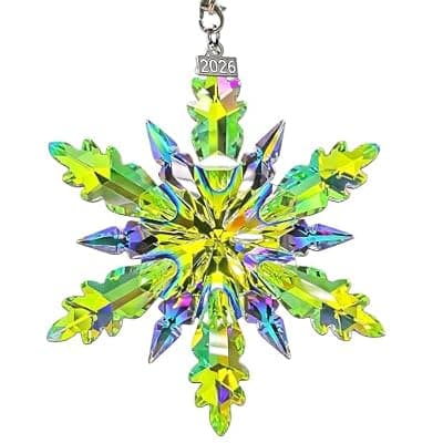 [YXOTJHS] Annual Edition Ornament 2026, Crystal Glass Snowflake Christmas Ornaments | Sparkly Crystal Star Ornaments For Christmas Tree, Elegant Cute Christmas Ornaments Gift For Women, Unique Xmas Ornament