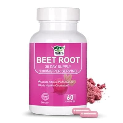 [NutraNourish] NutraNourish Beet Root Capsules Organic – 1300mg Beetroot Powder Supplement for Daily Wellness – 60 Vegan Nitrates to Support Energy