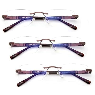 [Babrvma] Babrvma Rimless Reading Glasses Men Blue Light Blocking Readers Metal Mens Eyeglasses Anti Computer Glare