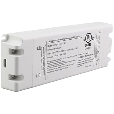 [Amazing power] 12V 30W Dimmable LED Driver, Power Supply for ELV, TRIAC Dimmer, AC to DC Transformer for LED Lighting, UL Listed, Class 2