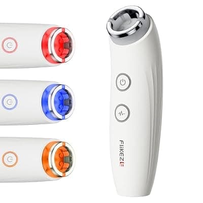[FliKEZE] FliKEZE Red Light Therapy Device for Face and Neck, 3-in-1 Microcurrent & Vacuum Facial Massager, Skin Tightening, Firming and Anti-Aging Skincare Tool (White)