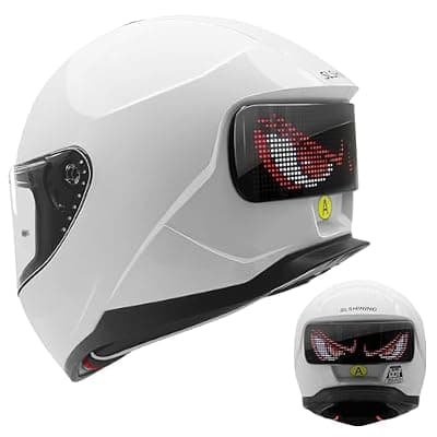 [MOYACA] Full Face Motorcycle Helmet - DOT Approved, App Programmable Rear Display, USB Charging, Adult Dirt Bike Helmet for Men & Women