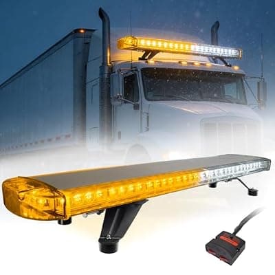 [Esoldnic] Esoldnic 38 Inch LED Rooftop Emergency Strobe Lights for Trucks, High Intensity Amber Light Bar, Hazard Traffic Warning Beacon Light with Adjustable Mounting Bracket for Car Construction Vehicles