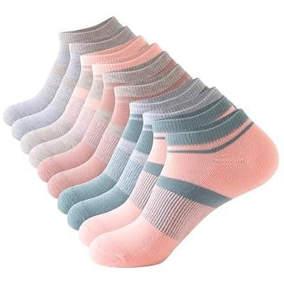 [FOOT AMAZING] FOOT AMAZING Womens Ankle Socks No Show Low Cut Socks 5 Pairs Seamless Lightweight Non Slip Cushioned Casual Socks for Women