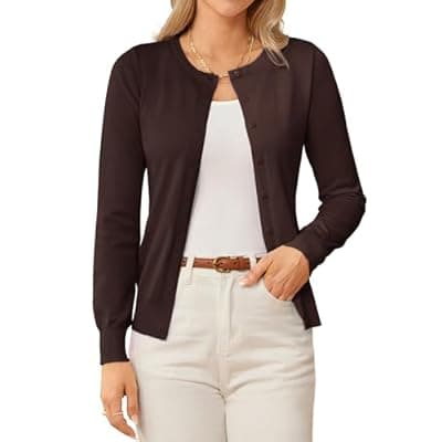 [GRACE KARIN] GRACE KARIN Womens Long Sleeve Knit Cardigan Sweaters Casual Dressy Open Front Button Down Cardigans Summer Outfits