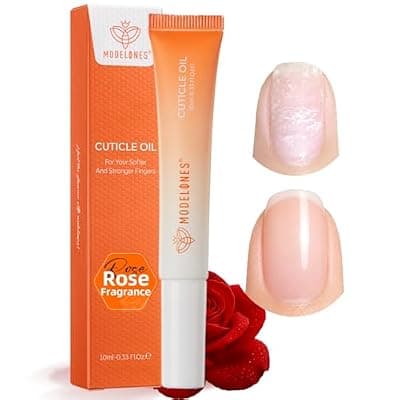 [modelones] modelones Cuticle Oil Pen Rose for Growth and Strength Nail Growth Oil Cuticle Softener Quick Dry Nail Care Moisturize and Strengthen Damaged Nails 10ml 0.34Fl Oz