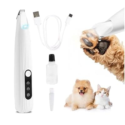 [OttaFull] OttaFull Dog Paw Trimmer for Grooming with LED Light - Ultra Quiet Pet Hair Trimmer for Paw's Feet, Ears, Face, Eyes - Professional Electric Paw Trimmer for Dogs & Cats