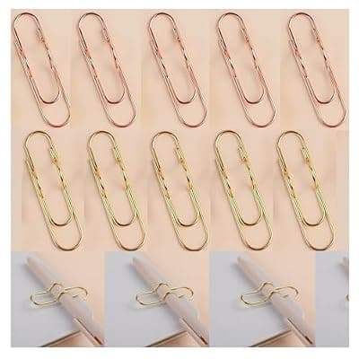 [Upquzzfy] Metal Pen Clips - 10 Pcs Pen Holder Set for Notebooks, Books, Journals, Clipboards, and Papers - School and Office Supplies Set in Gold and Rose Gold